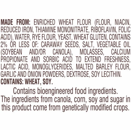Pepperidge Farm Jewish Rye Seeded Bread Perspective: right