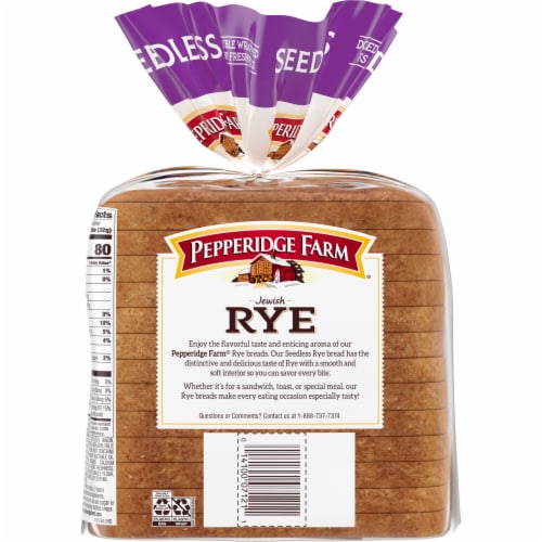 Pepperidge Farm Jewish Rye Seedless Bread Perspective: right