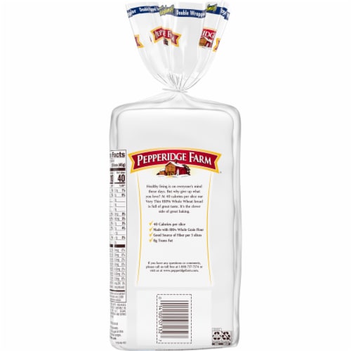 Pepperidge Farm Very Thin 100% Whole Wheat Bread Perspective: right