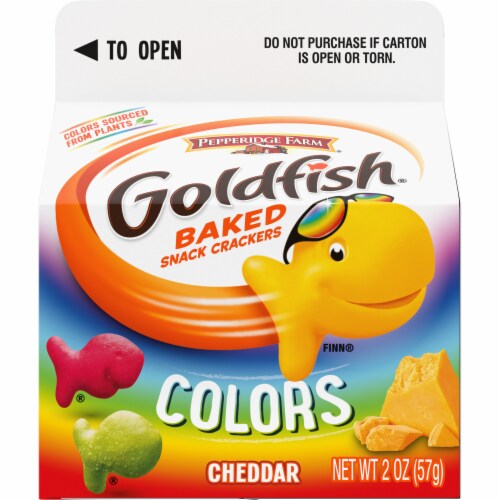Goldfish Colors Cheddar Cheese Crackers Perspective: right