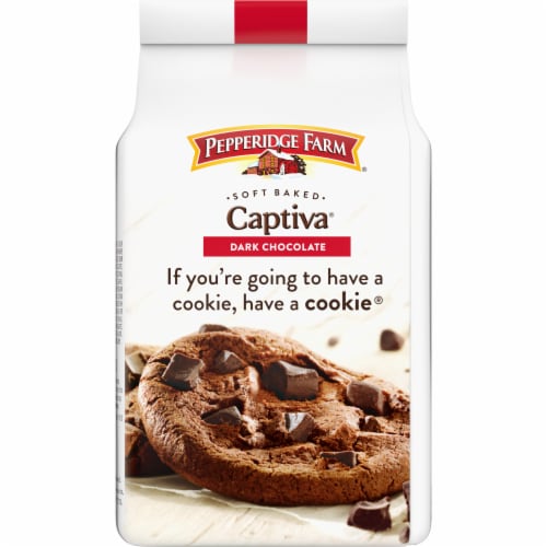 Pepperidge Farm Captiva Soft Baked Dark Chocolate Cookies Perspective: right