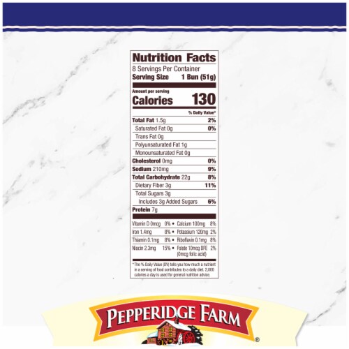 Pepperidge Farm 100% Whole Wheat Hamburger Buns Perspective: right