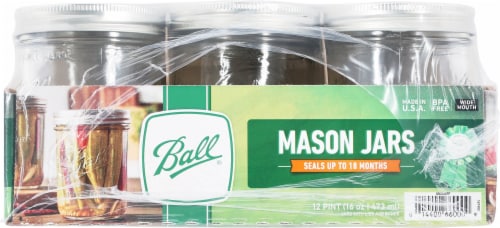Ball® Wide Mouth Pint Jars Perspective: right