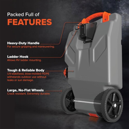 Camco 39004 Rhino Portable 28 Gallon RV Waste Tank Holding Hose and Accessories Perspective: right