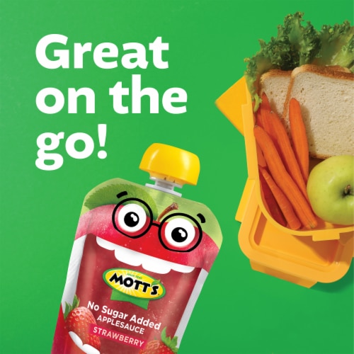 Mott's® No Sugar Added Strawberry Applesauce Pouches Perspective: right