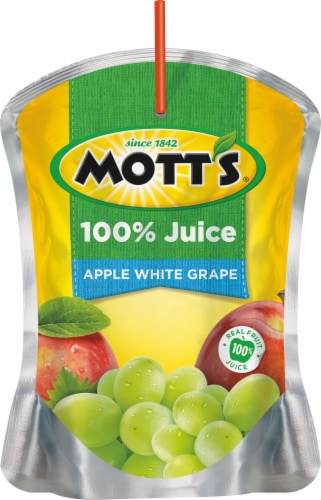 Mott's 100% Apple White Grape Juice Pouches Perspective: right