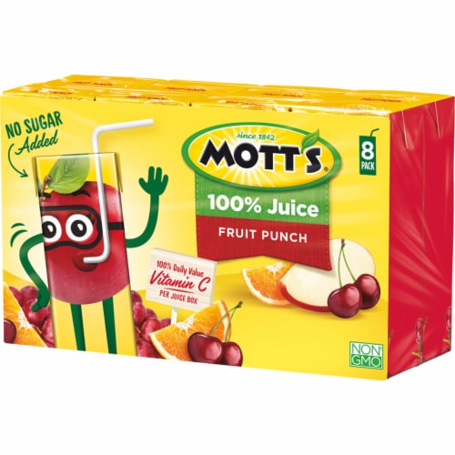 Mott’s® Fruit Punch 100% Juice Boxes Perspective: right