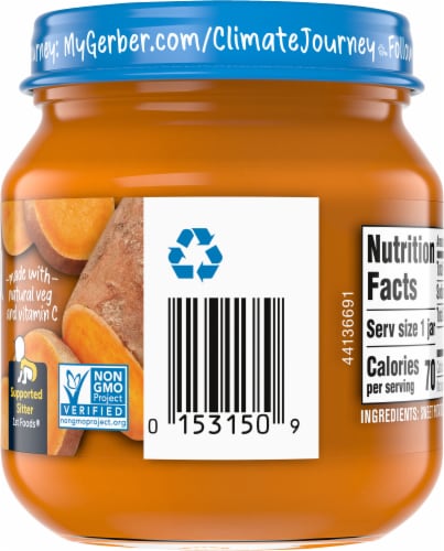 Gerber 1st Foods Natural Sweet Potato Baby Food Perspective: right