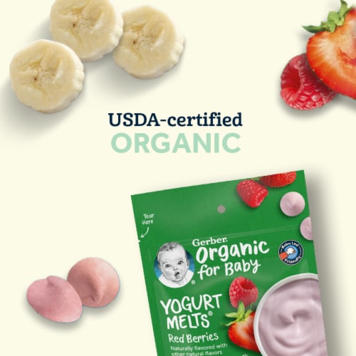Gerber® Crawler Organic Red Berries Yogurt Melts Snacks for Baby Perspective: right