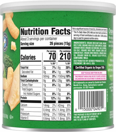 Gerber® Organic Lil' Crunchies White Cheddar Broccoli Baked Snack Perspective: right