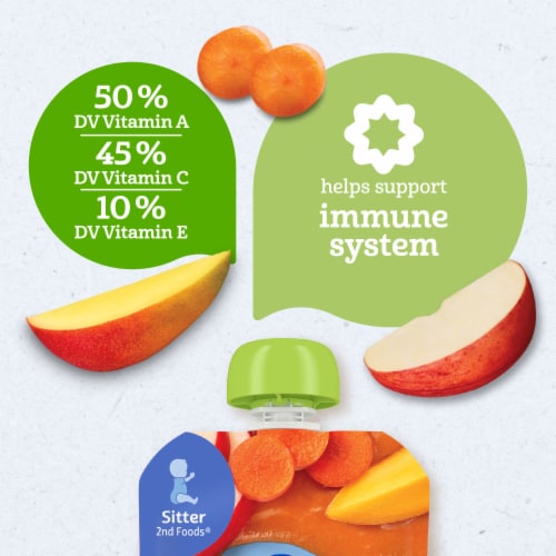 Gerber 2nd Foods Baby Food Organic for Baby Wonder Foods Baby Food Carrot Apple Mango Perspective: right