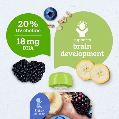 Gerber Organic 2nd Foods Banana Blueberry Blackberry Oatmeal Perspective: right