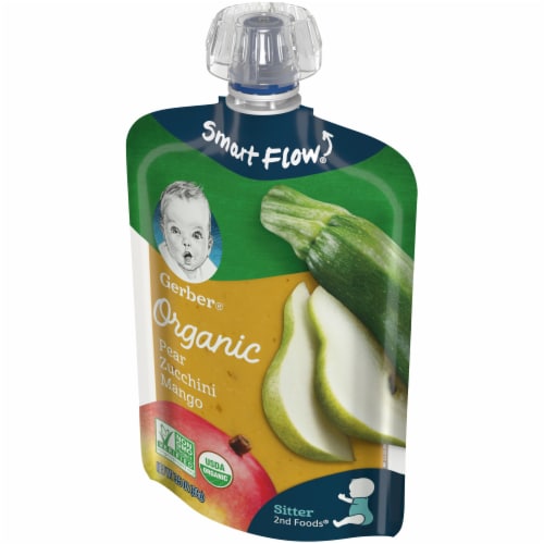 Gerber® Organic 2nd Foods Pear Zucchini & Mango Stage 2 Baby Food Perspective: right