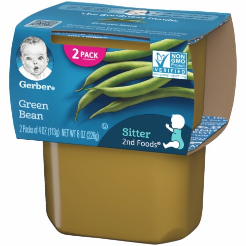 Gerber 2nd Foods Green Bean Stage 2 Baby Food Perspective: right