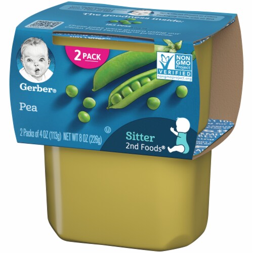 Gerber 2nd Foods Pea Stage 2 Baby Food Perspective: right