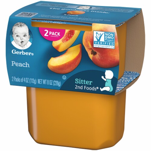 Gerber 2nd Foods Peach Baby Food Perspective: right
