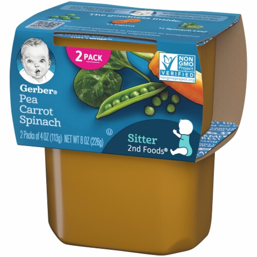 Gerber 2nd Foods Pea Carrot Spinach Baby Food (8 Pack) Perspective: right