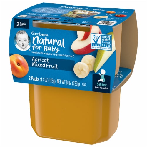 Gerber® 2nd Foods Apricot Mixed Fruit Stage 2 Baby Food Perspective: right