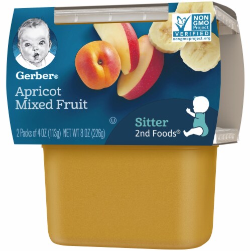 Gerber 2nd Foods Apricot Mixed Fruit Stage 2 Baby Food Perspective: right