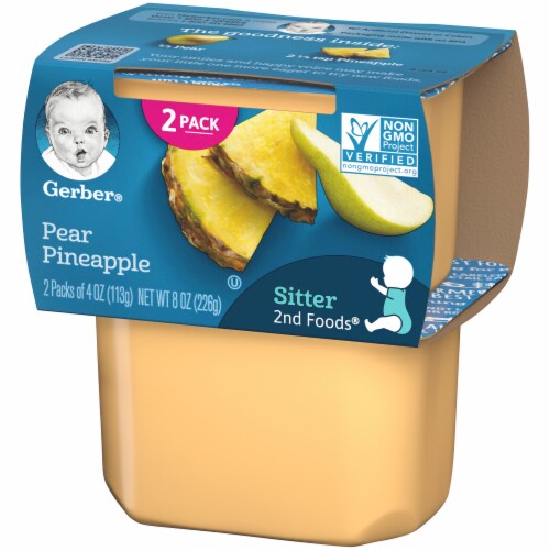 Gerber 2nd Foods Pear Pineapple Stage 2 Baby Food (8 Pack) Perspective: right