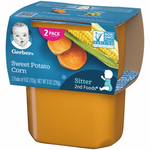Gerber 2nd Foods Sweet Potato Corn Stage 2 Baby Food (8 Pack) Perspective: right
