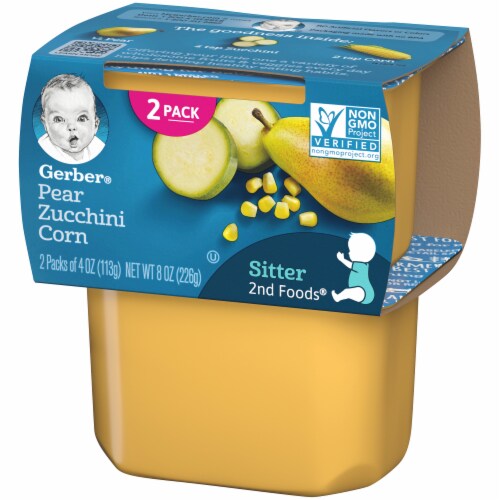 Gerber 2nd Foods Pear Zucchini Corn Stage 2 Baby Food Perspective: right