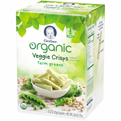 Gerber Organic Farm Greens Veggie Crisps, 5 ct / .52 oz Kroger
