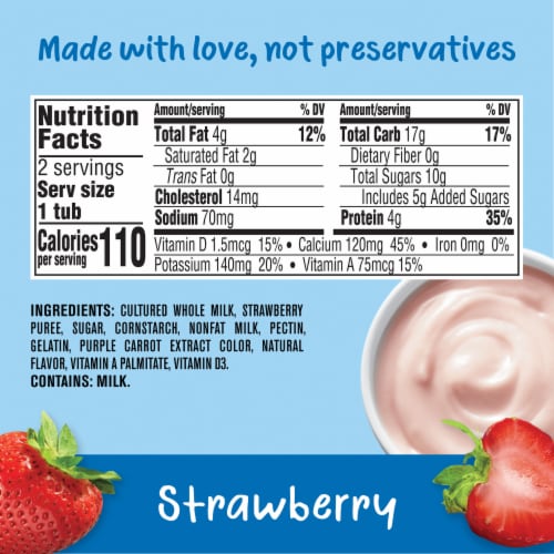 Gerber Yogurt Blends Stage 3 Baby Snacks Strawberry Perspective: right