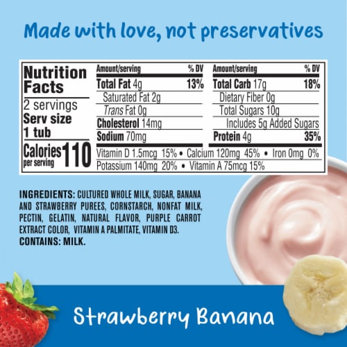 Gerber Yogurt Blends Stage 3 Baby Snacks Banana Strawberry Perspective: right