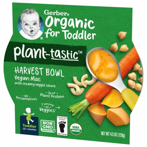Gerber® Plant-tastic™ Harvest Bowl Vegan Macaroni with Creamy Veggie Sauce Toddler Meal Perspective: right