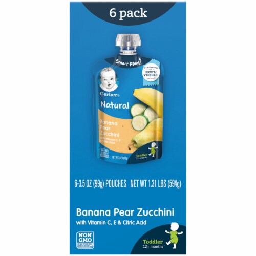 Gerber® Natural Banana Pear & Zucchini Toddler Baby Food Perspective: right