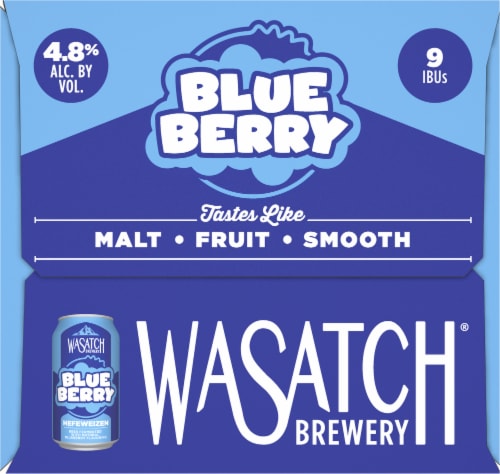 WaSatch Brewery Blue Berry Hefeweizen Perspective: right