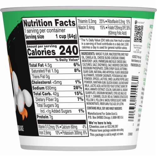 Cheetos® Cheesy Jalapeno Cheddar Mac'N Cheese Cup Perspective: right