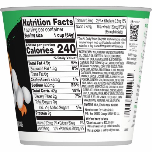 Cheetos® Cheesy Jalapeno Cheddar Mac'N Cheese Cup Perspective: right