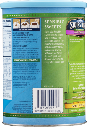 Swiss Miss® No Sugar Added Hot Cocoa Mix Perspective: right