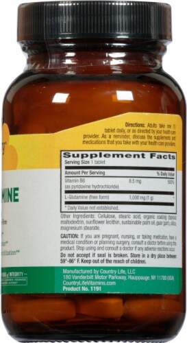 Country Life L-Glutamine Tablets 1000 mg Perspective: right