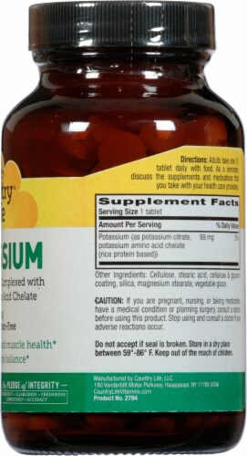 Country Life Potassium Tablets 99mg Perspective: right