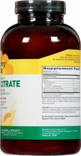 Country Life  Chewable Calcium Citrate with Vitamin D3   Orange Perspective: right
