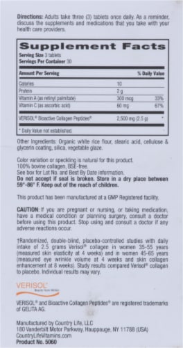 Country Life Tri-Layer Maxi-Skin Collagen + C&A Tablets Perspective: right