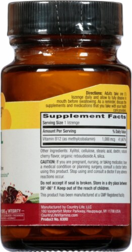 Country Life Methyl B-12 Cherry Flavor Lozenges Perspective: right