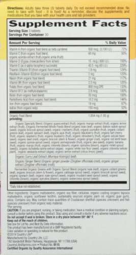 Realfood Organics Prenatal Daily Nutrition Tablets Perspective: right