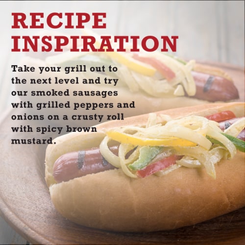 Hickory Bacon and Swiss Cheese Smoked Sausage Perspective: right