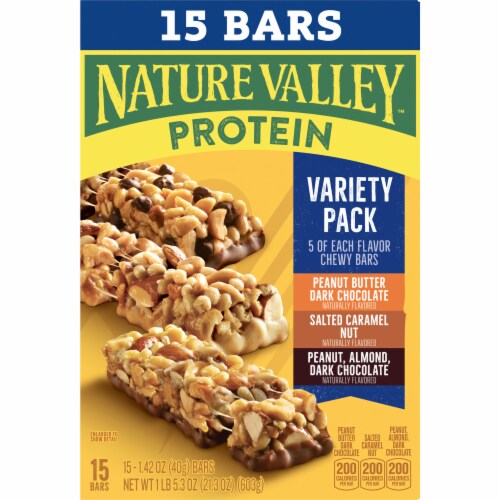 Nature Valley Variety Pack Chewy Protein Granola Bars Lunch Box Snacks Perspective: right