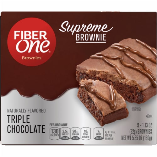 Fiber One Supreme Brownies Triple Chocolate Snack Bars Perspective: right