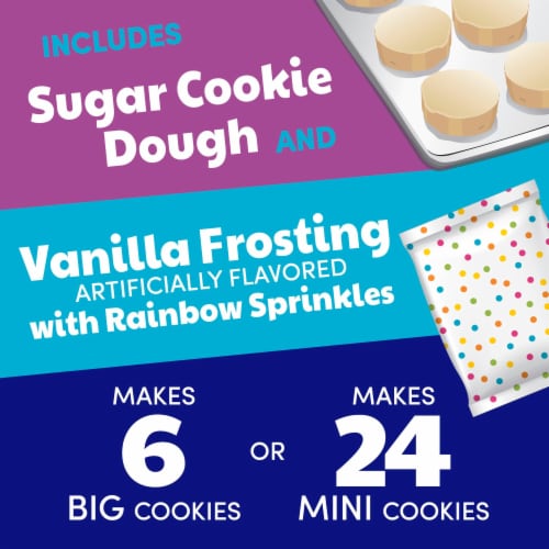 Dunkaroos™ Cookies And Vanilla Frosting With Rainbow Sprinkles Sugar Cookie Dough Perspective: right