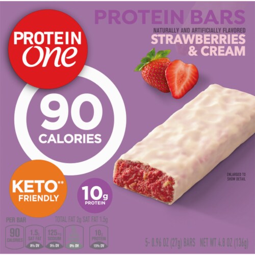 Protein One 90 Calorie Strawberries and Cream Keto Friendly Protein Bars Perspective: right