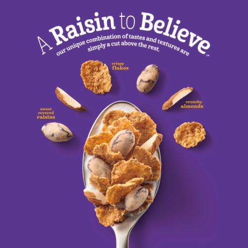 Raisin Nut Bran with Fiber and Made with Whole Grain Cereal Perspective: right