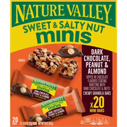 Nature Valley™ Sweet & Salty Nut Dark Chocolate Peanut & Almond Mini Chewy Granola Bars Perspective: right