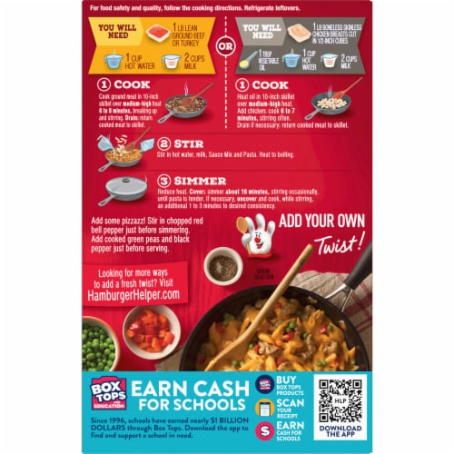 Hamburger Helper™ Three Cheese Pasta & Cheesy Sauce Mix Perspective: right