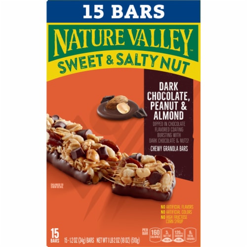Nature Valley Sweet and Salty Dark Chocolate Peanut Almond Nut Bars Perspective: right
